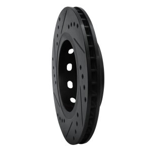 Audi S4 Brake Rotor (1) - Rear Right - R1 Concepts - Drilled & Slotted - Black - `00-`02